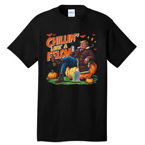 Chillin Like A Felon Donald Trump Buschlight Beer Halloween Tall T-Shirt