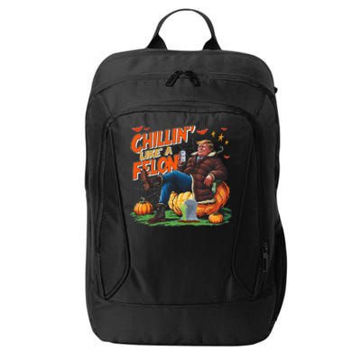 Chillin Like A Felon Donald Trump Buschlight Beer Halloween City Backpack