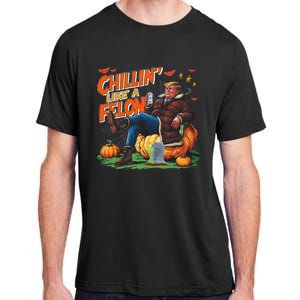 Chillin Like A Felon Donald Trump Buschlight Beer Halloween Adult ChromaSoft Performance T-Shirt