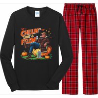 Chillin Like A Felon Donald Trump Buschlight Beer Halloween Long Sleeve Pajama Set