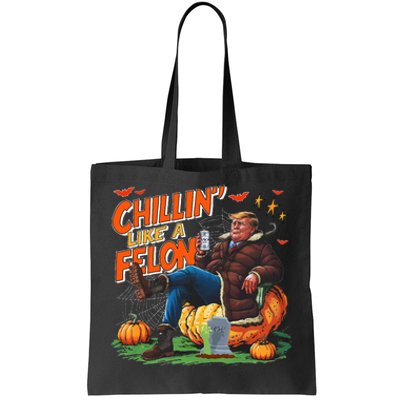 Chillin Like A Felon Donald Trump Buschlight Beer Halloween Tote Bag