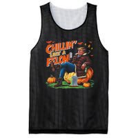 Chillin Like A Felon Donald Trump Buschlight Beer Halloween Mesh Reversible Basketball Jersey Tank