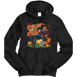 Chillin Like A Felon Donald Trump Buschlight Beer Halloween Tie Dye Hoodie