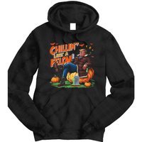 Chillin Like A Felon Donald Trump Buschlight Beer Halloween Tie Dye Hoodie