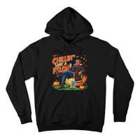 Chillin Like A Felon Donald Trump Buschlight Beer Halloween Tall Hoodie