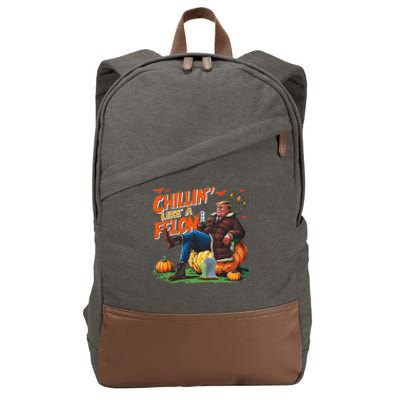 Chillin Like A Felon Donald Trump Buschlight Beer Halloween Cotton Canvas Backpack