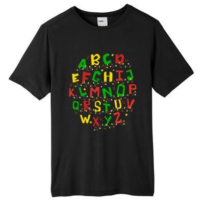 Christmas Lights Alphabet Student Learning Abc Teacher Xmas Tall Fusion ChromaSoft Performance T-Shirt