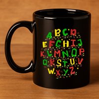 Christmas Lights Alphabet Student Learning Abc Teacher Xmas 11oz C Handle Ceramic Mug