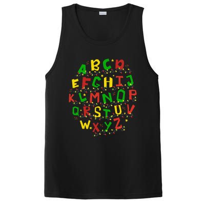 Christmas Lights Alphabet Student Learning Abc Teacher Xmas PosiCharge Competitor Tank