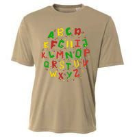 Christmas Lights Alphabet Student Learning Abc Teacher Xmas Cooling Performance Crew T-Shirt