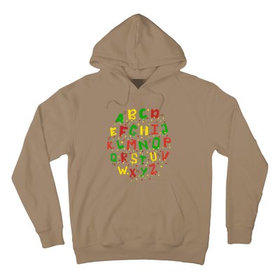 Christmas Lights Alphabet Student Learning Abc Teacher Xmas Hoodie