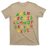 Christmas Lights Alphabet Student Learning Abc Teacher Xmas T-Shirt