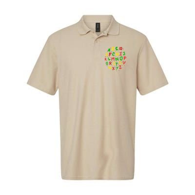 Christmas Lights Alphabet Student Learning Abc Teacher Xmas Softstyle Adult Sport Polo