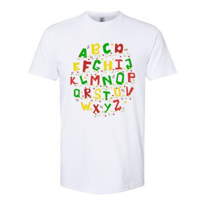 Christmas Lights Alphabet Student Learning Abc Teacher Xmas Softstyle CVC T-Shirt