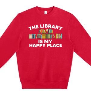 Cool Library Art For Men Women Bookworm Librarian Book Lover Premium Crewneck Sweatshirt