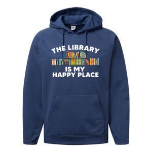 Cool Library Art For Men Women Bookworm Librarian Book Lover Performance Fleece Hoodie