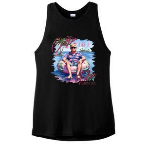 Chillin Like A Felon Funny Trump For President Summer 2024 Ladies PosiCharge Tri-Blend Wicking Tank