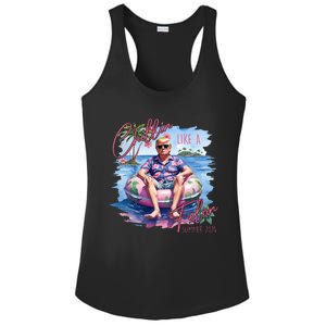 Chillin Like A Felon Funny Trump For President Summer 2024 Ladies PosiCharge Competitor Racerback Tank