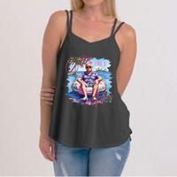 Chillin Like A Felon Funny Trump For President Summer 2024 Women's Strappy Tank