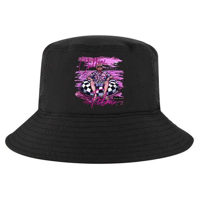 Chillin Like A Felon Retro Summer Pink Funny Trump 2024 Gift Cool Comfort Performance Bucket Hat