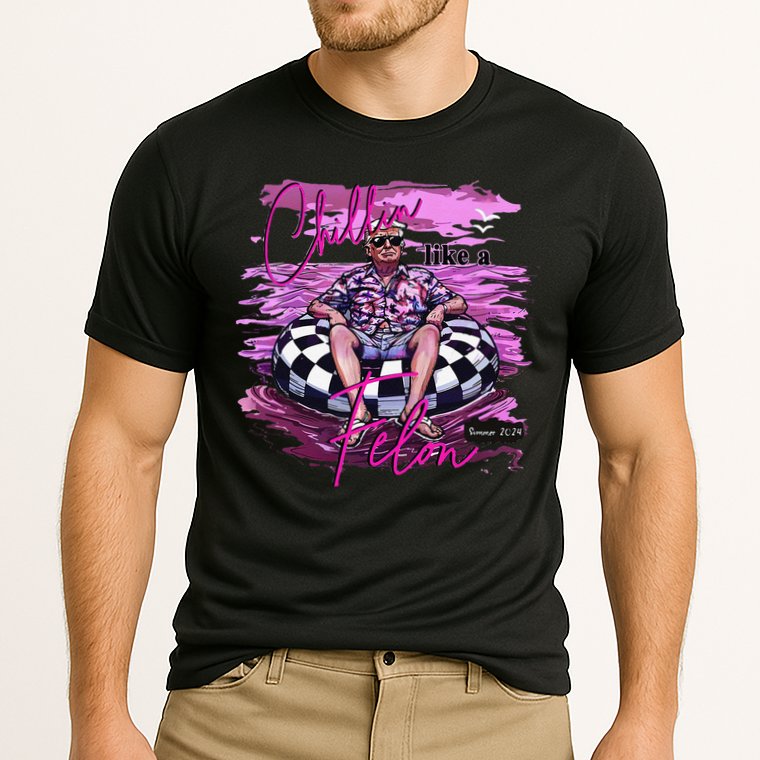 Chillin Like A Felon Retro Summer Pink Funny Trump 2024 Gift Performance Shirt