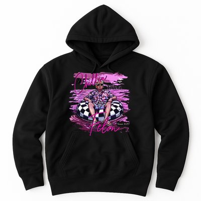 Chillin Like A Felon Retro Summer Pink Funny Trump 2024 Gift Hoodie