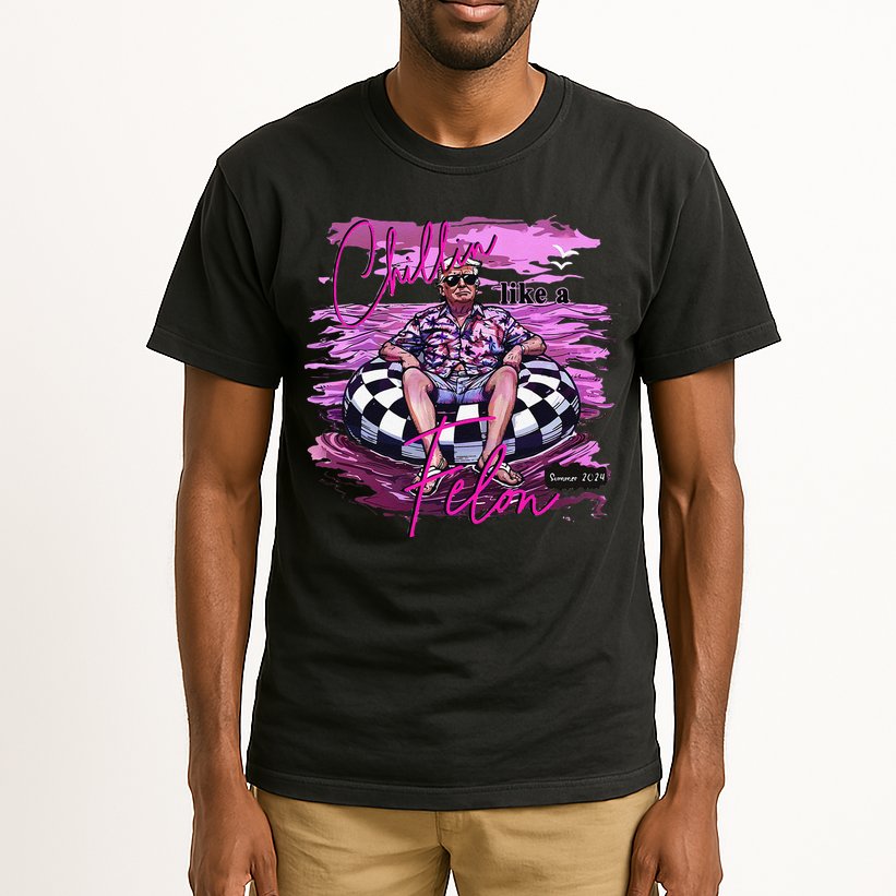 Chillin Like A Felon Retro Summer Pink Funny Trump 2024 Gift Tall T-Shirt
