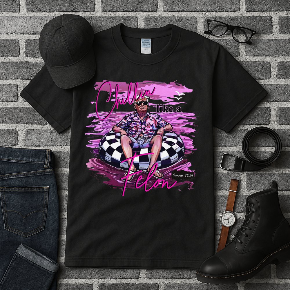 Chillin Like A Felon Retro Summer Pink Funny Trump 2024 Gift Tall T-Shirt