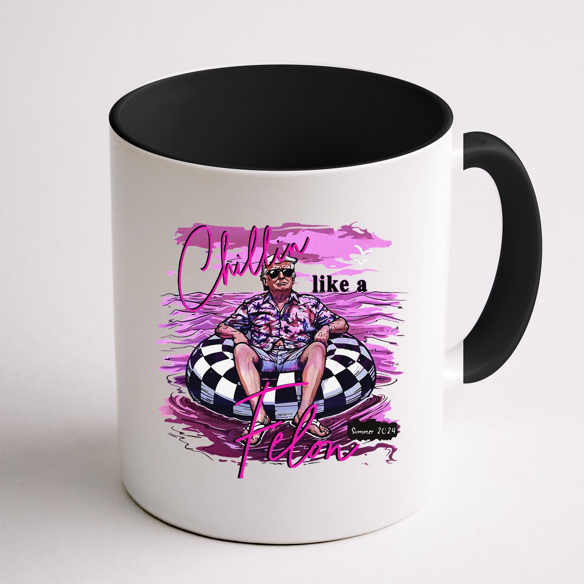Chillin Like A Felon Retro Summer Pink Funny Trump 2024 Gift Mug