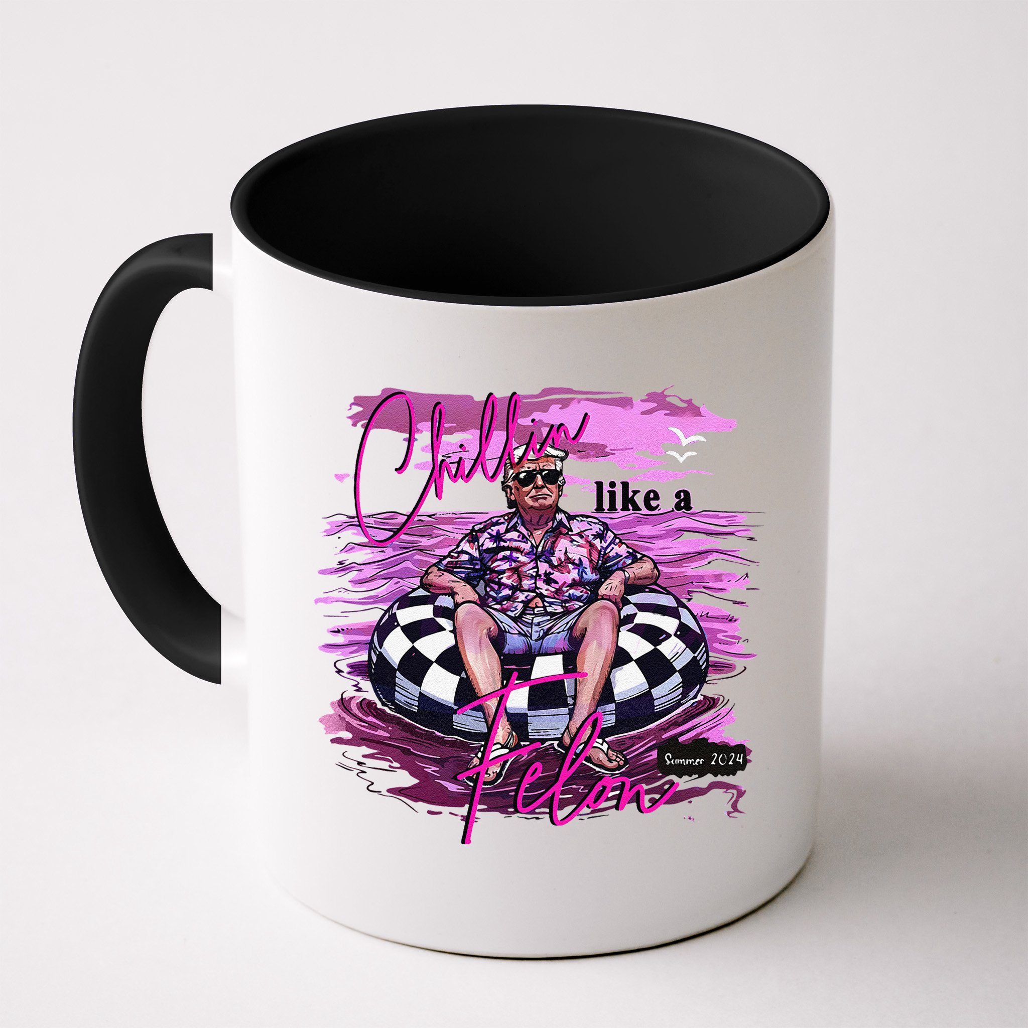 Chillin Like A Felon Retro Summer Pink Funny Trump 2024 Gift Mug
