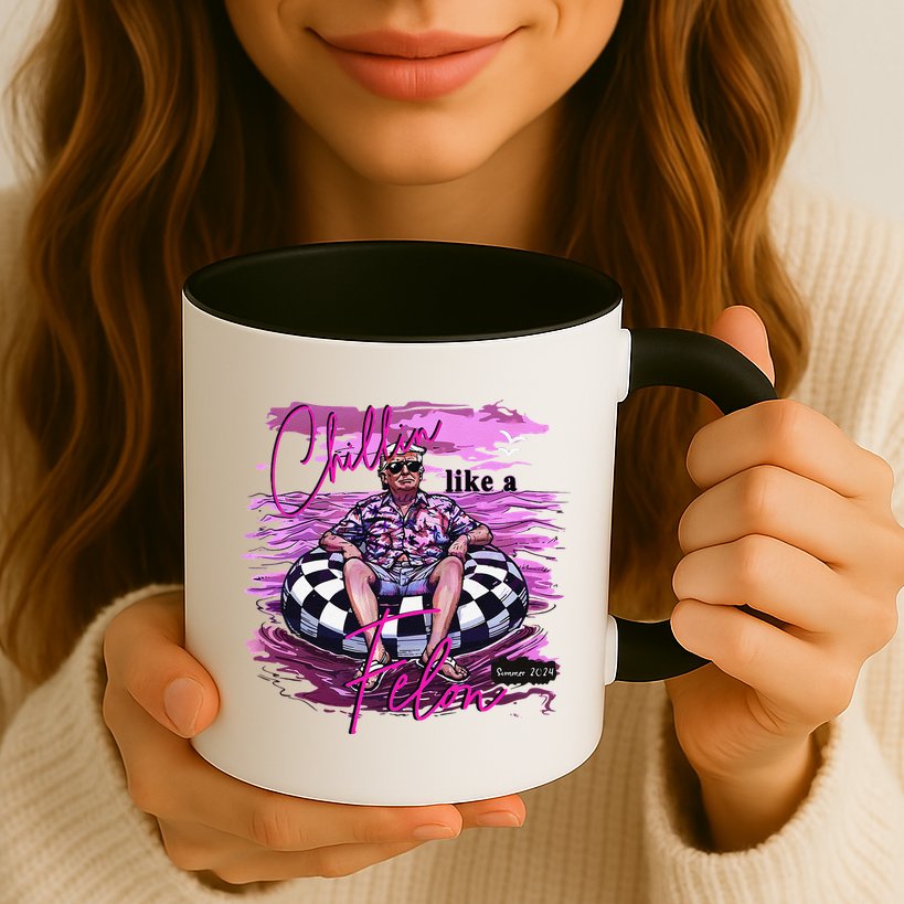 Chillin Like A Felon Retro Summer Pink Funny Trump 2024 Gift Mug