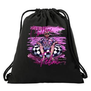 Chillin Like A Felon Retro Summer Pink Funny Trump 2024 Gift Drawstring Bag