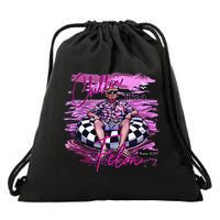 Chillin Like A Felon Retro Summer Pink Funny Trump 2024 Gift Drawstring Bag