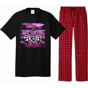 Chillin Like A Felon Retro Summer Pink Funny Trump 2024 Gift Pajama Set