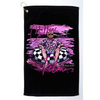 Chillin Like A Felon Retro Summer Pink Funny Trump 2024 Gift Golf Towel