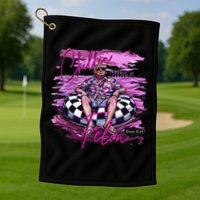 Chillin Like A Felon Retro Summer Pink Funny Trump 2024 Gift Golf Towel