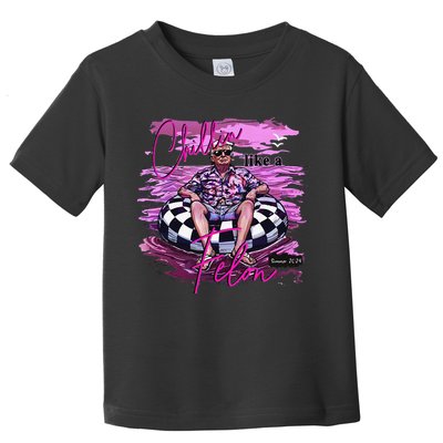 Chillin Like A Felon Retro Summer Pink Funny Trump 2024 Gift Toddler T-Shirt