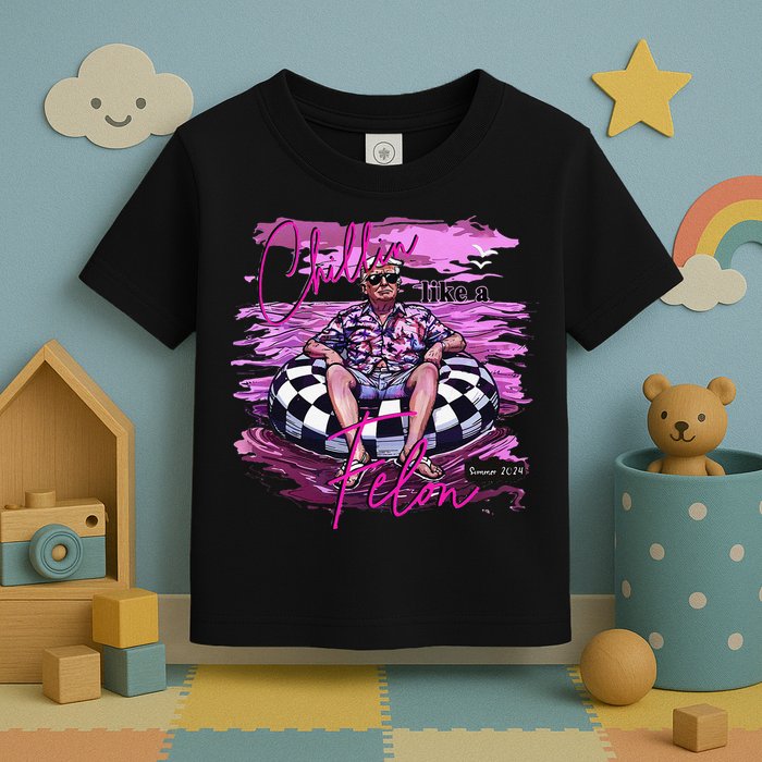 Chillin Like A Felon Retro Summer Pink Funny Trump 2024 Gift Toddler T-Shirt