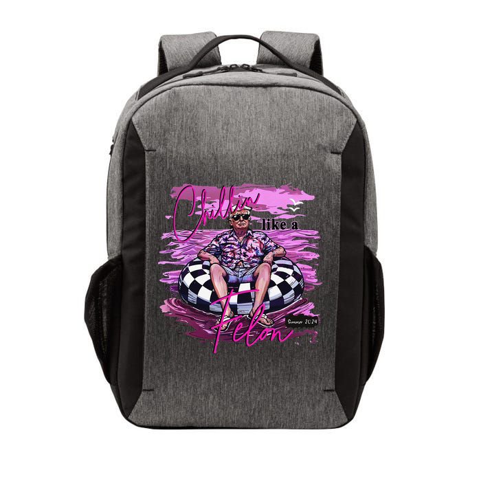 Chillin Like A Felon Retro Summer Pink Funny Trump 2024 Gift Vector Backpack