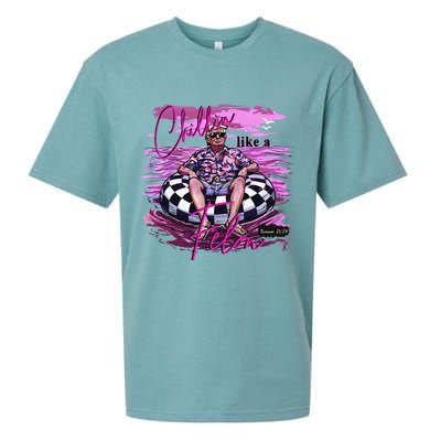 Chillin Like A Felon Retro Summer Pink Funny Trump 2024 Gift Sueded Cloud Jersey T-Shirt