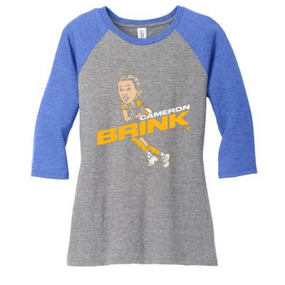 Caricature Los Angeles Basketball Women's Tri-Blend 3/4-Sleeve Raglan Shirt