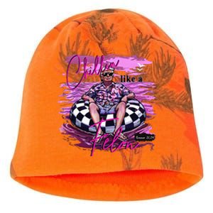 Chillin Like A Felon Retro Summer Pink Funny Trump 2024 Kati - Camo Knit Beanie