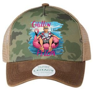 Chillin Like A Felon Funny Trump For President Summer 2024 Legacy Tie Dye Trucker Hat