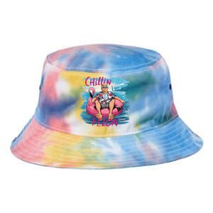 Chillin Like A Felon Funny Trump For President Summer 2024 Tie Dye Newport Bucket Hat