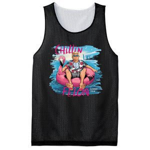 Chillin Like A Felon Funny Trump For President Summer 2024 Mesh Reversible Basketball Jersey Tank