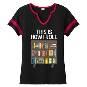 Cute Library Art For Men Women Book Reader School Librarian Ladies Halftime Notch Neck Tee