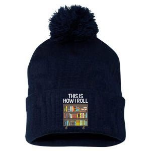 Cute Library Art For Men Women Book Reader School Librarian Pom Pom 12in Knit Beanie