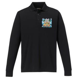 Chillin Like A Felon Funny Cool Trump 2024 Performance Long Sleeve Polo