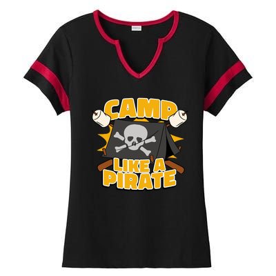 Camp Like A Pirate Ladies Halftime Notch Neck Tee