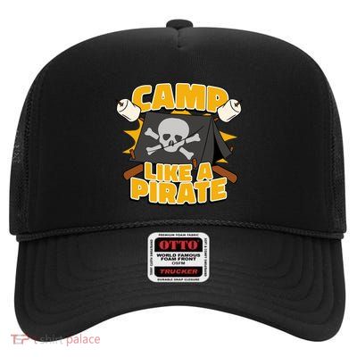 Camp Like A Pirate High Crown Mesh Back Trucker Hat